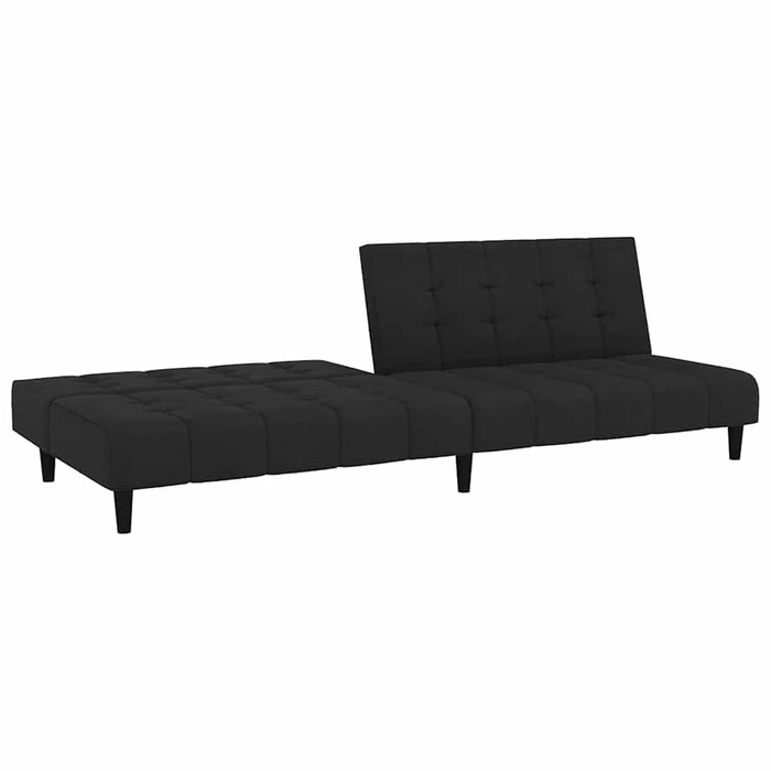 Canapea extensibilă cu 2 locuri, negru, catifea WALTI