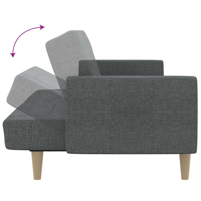 Canapea extensibilă cu 2 locuri, gri deschis, textil WALTI
