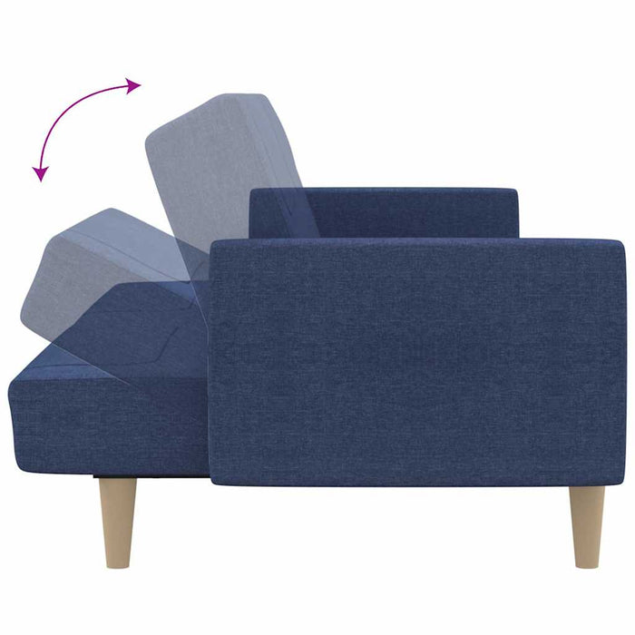 Canapea extensibilă cu 2 locuri, albastru, material textil WALTI