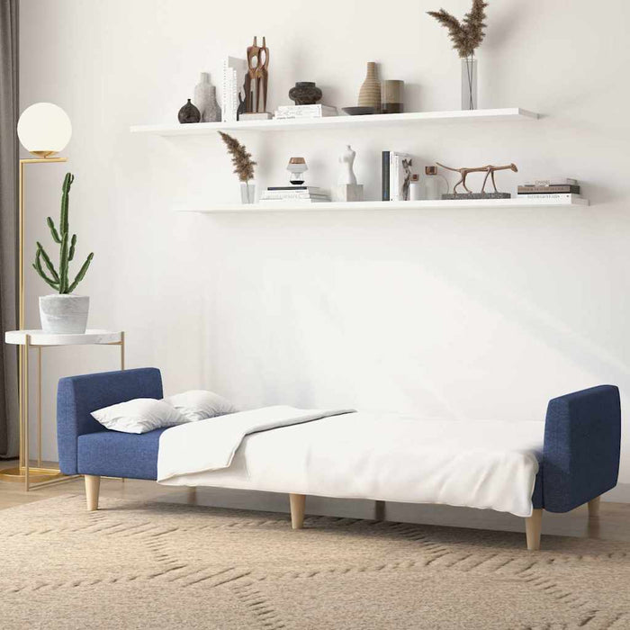 Canapea extensibilă cu 2 locuri, albastru, material textil WALTI