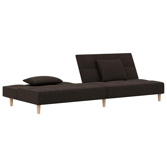 Canapea extensibilă cu 2 locuri, 2 perne, maro închis, textil WALTI