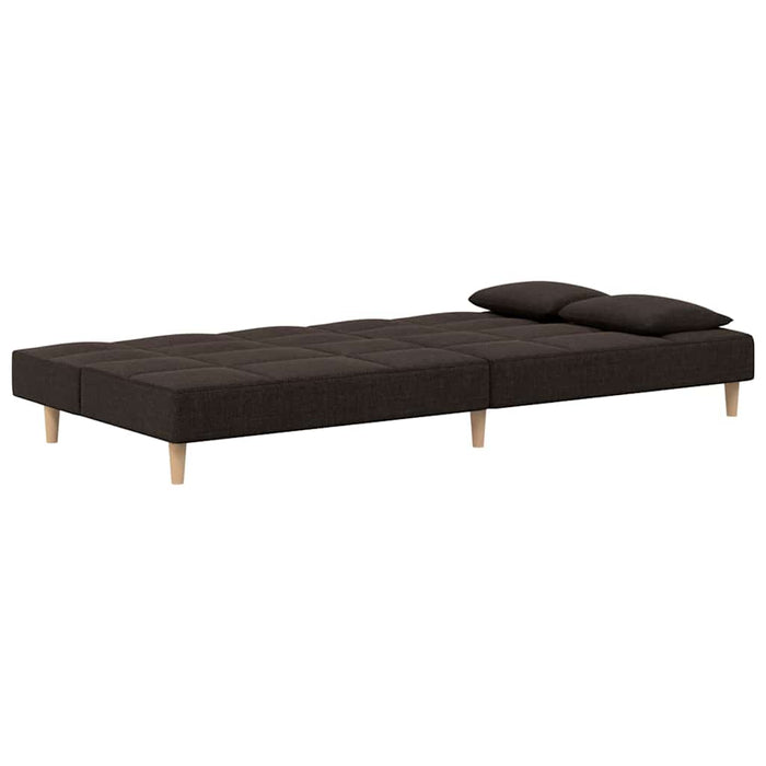 Canapea extensibilă cu 2 locuri, 2 perne, maro închis, textil WALTI
