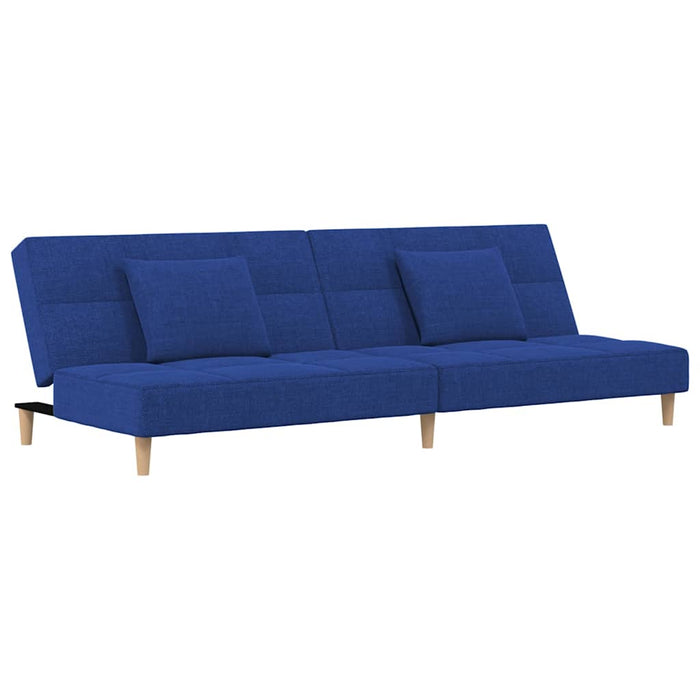 Canapea extensibilă cu 2 locuri, 2 perne, albastru, textil WALTI