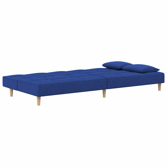 Canapea extensibilă cu 2 locuri, 2 perne, albastru, textil WALTI