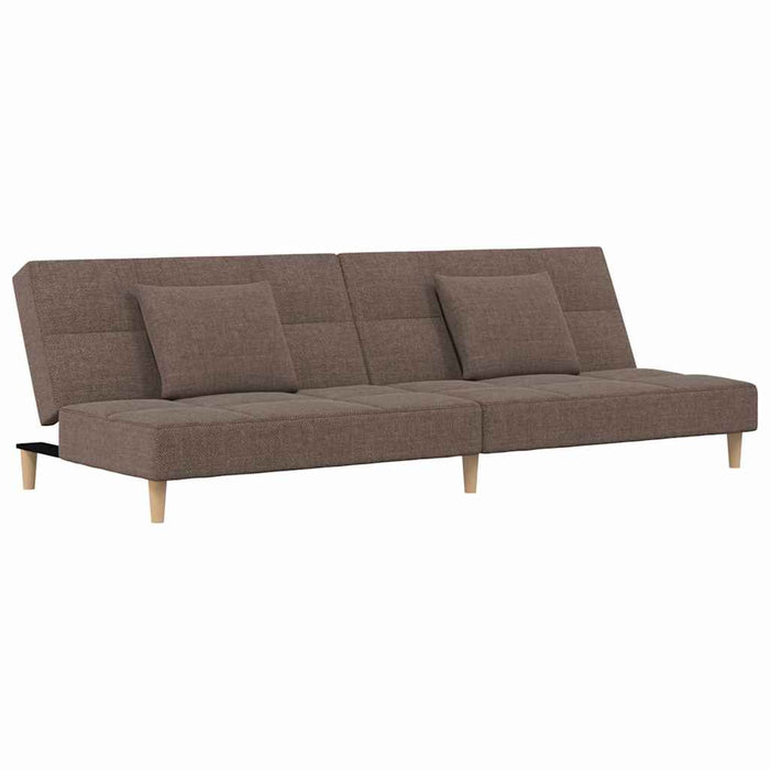 Canapea cu 2 locuri, cu 2 perne, gri taupe, material textil WALTI