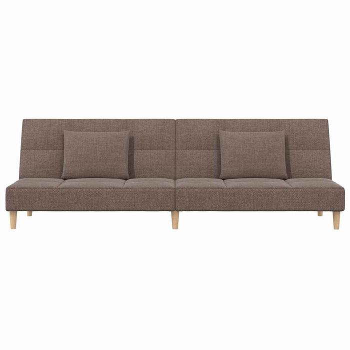 Canapea cu 2 locuri, cu 2 perne, gri taupe, material textil WALTI