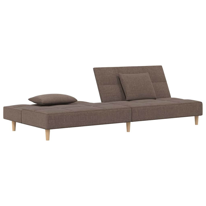 Canapea cu 2 locuri, cu 2 perne, gri taupe, material textil WALTI