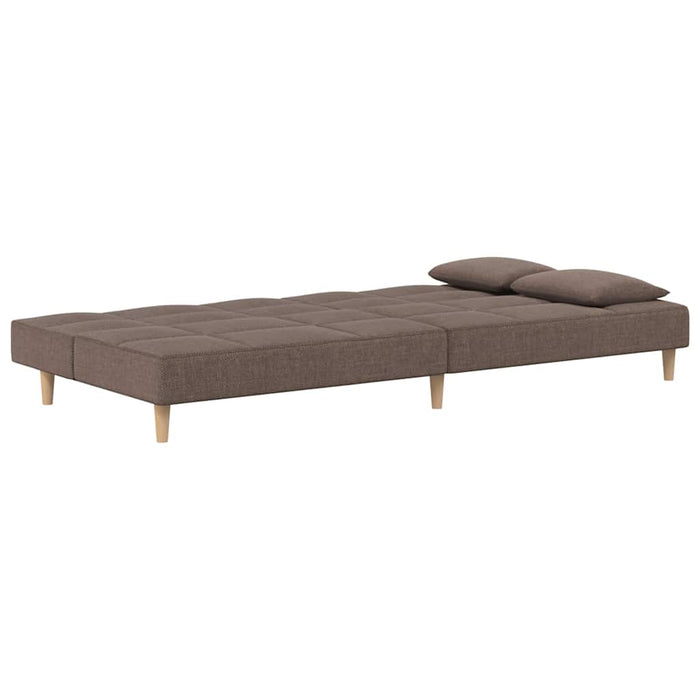 Canapea cu 2 locuri, cu 2 perne, gri taupe, material textil WALTI