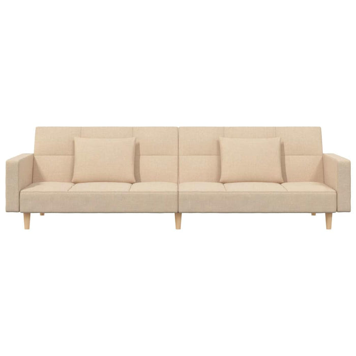 Canapea extensibilă cu 2 locuri, 2 perne, crem, textil WALTI