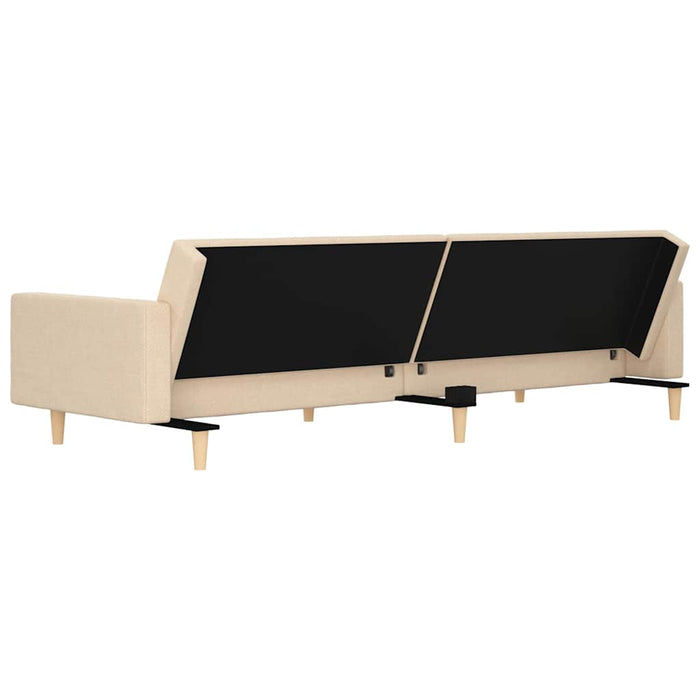 Canapea extensibilă cu 2 locuri, 2 perne, crem, textil WALTI
