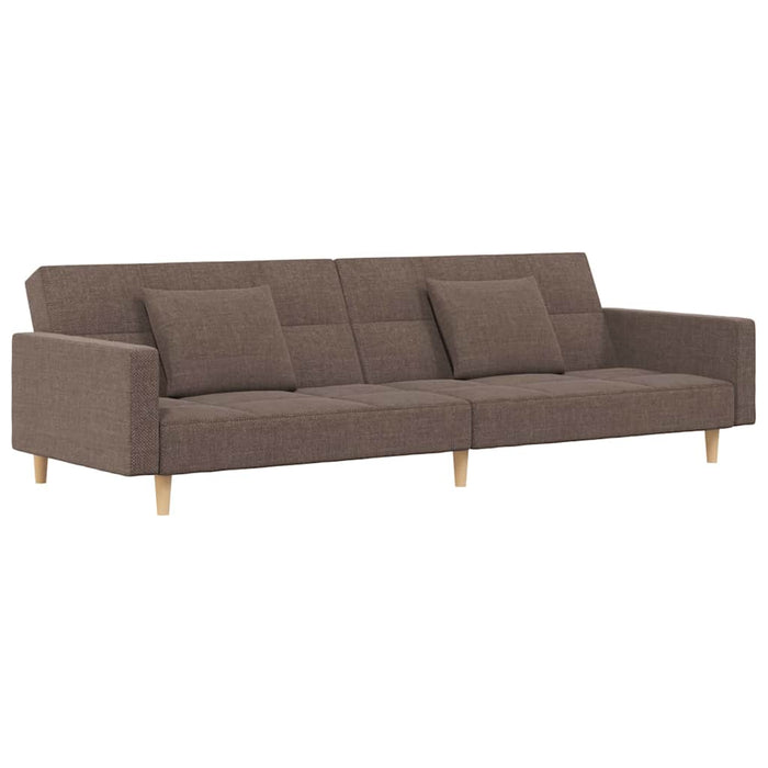 Canapea extensibilă cu 2 locuri, 2 perne, gri taupe, textil WALTI