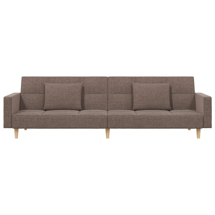 Canapea extensibilă cu 2 locuri, 2 perne, gri taupe, textil WALTI