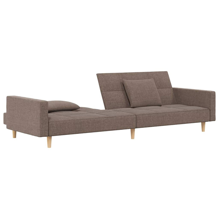 Canapea extensibilă cu 2 locuri, 2 perne, gri taupe, textil WALTI