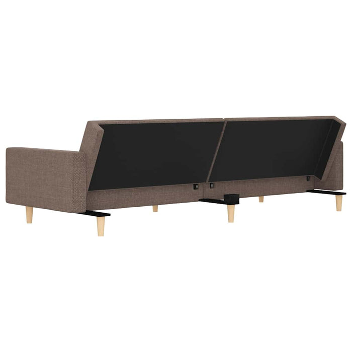 Canapea extensibilă cu 2 locuri, 2 perne, gri taupe, textil WALTI