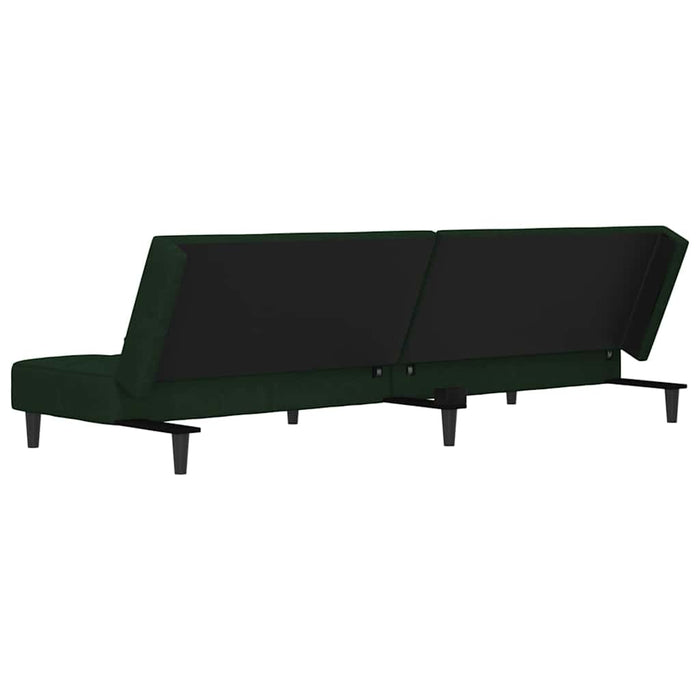 Canapea extensibilă cu 2 locuri, 2 perne, verde închis, catifea WALTI