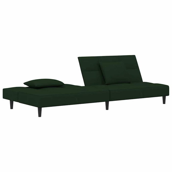 Canapea extensibilă cu 2 locuri, 2 perne, verde închis, catifea WALTI