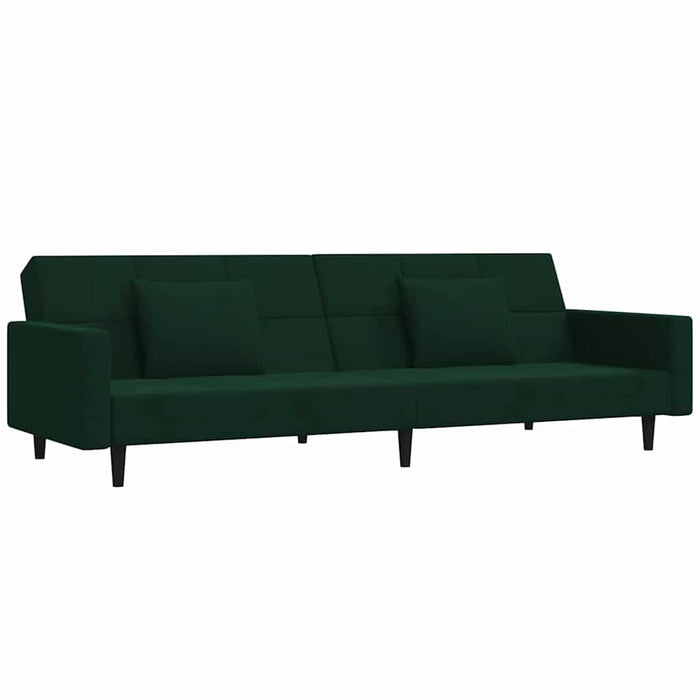 Canapea extensibilă cu 2 locuri, 2 perne, verde închis, catifea WALTI