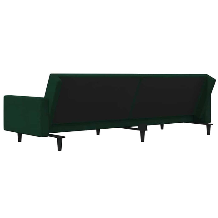 Canapea extensibilă cu 2 locuri, 2 perne, verde închis, catifea WALTI