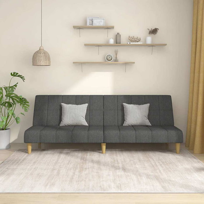Canapea extensibilă cu 2 locuri, gri închis, textil WALTI