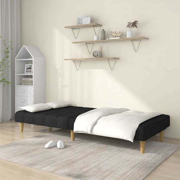 Canapea extensibilă cu 2 locuri, negru, textil WALTI