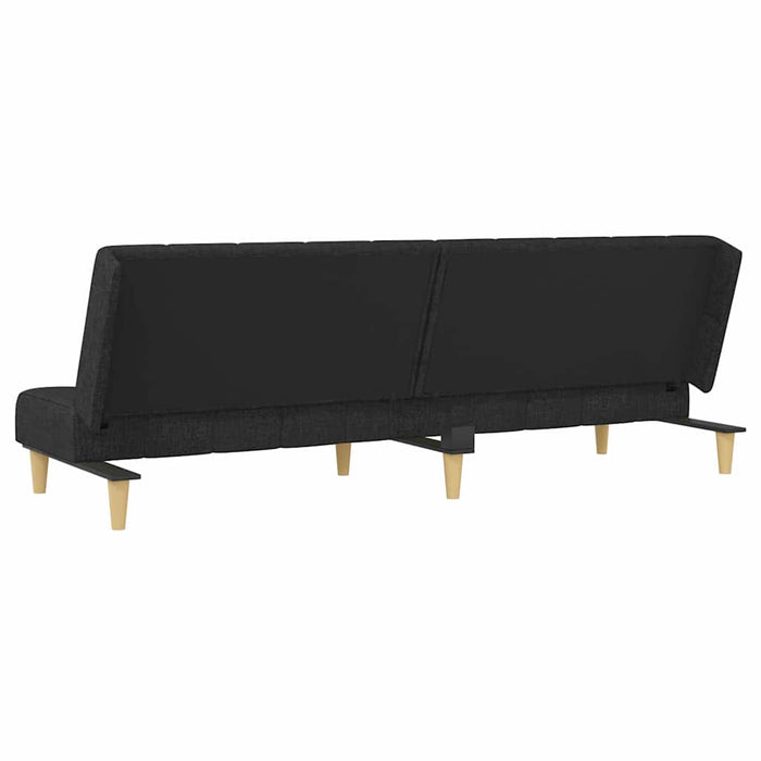 Canapea extensibilă cu 2 locuri, negru, textil WALTI