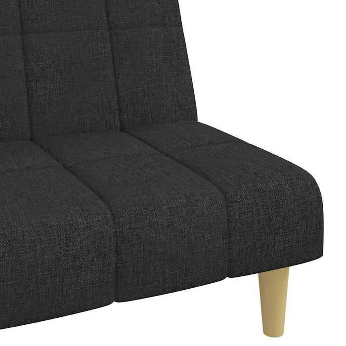 Canapea extensibilă cu 2 locuri, negru, textil WALTI