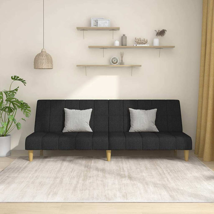 Canapea extensibilă cu 2 locuri, negru, textil WALTI