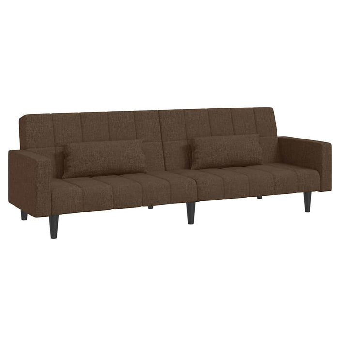 Canapea extensibilă cu 2 locuri, 2 perne, maro, textil WALTI