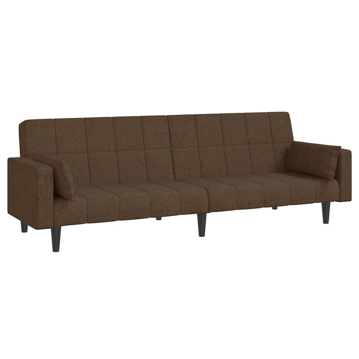 Canapea extensibilă cu 2 locuri, 2 perne, maro, textil WALTI
