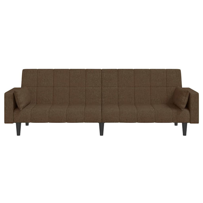 Canapea extensibilă cu 2 locuri, 2 perne, maro, textil WALTI