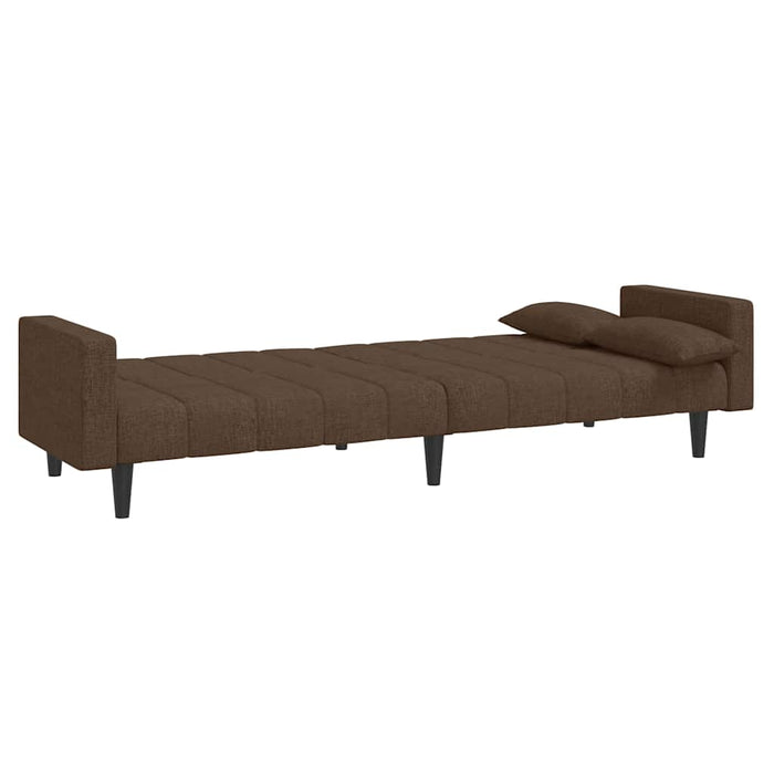 Canapea extensibilă cu 2 locuri, 2 perne, maro, textil WALTI