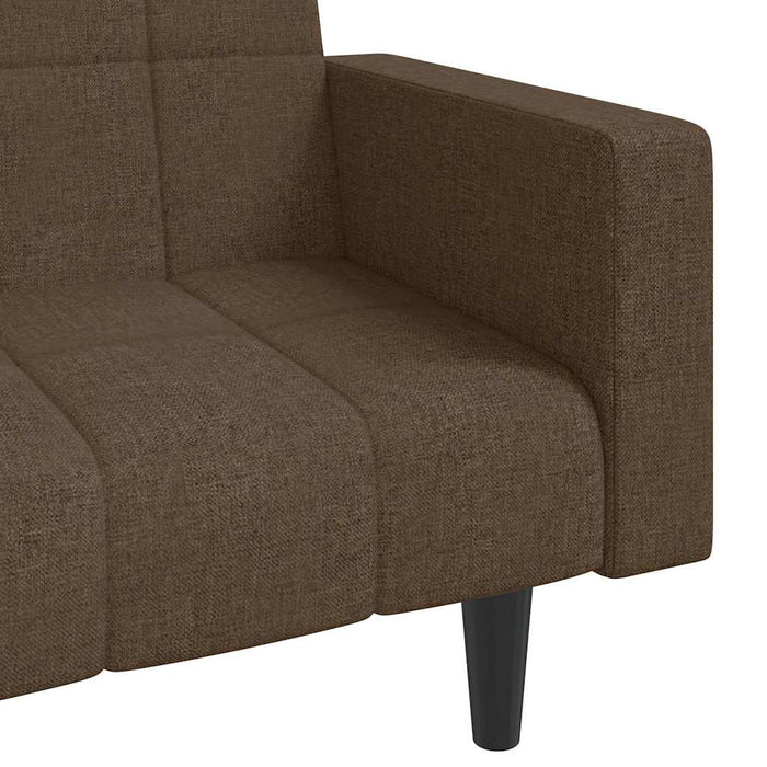 Canapea extensibilă cu 2 locuri, 2 perne, maro, textil WALTI