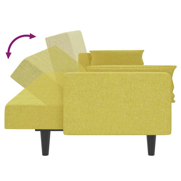 Canapea extensibilă cu 2 locuri, 2 perne, verde, textil WALTI