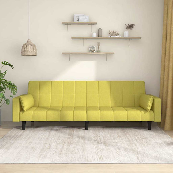Canapea extensibilă cu 2 locuri, 2 perne, verde, textil WALTI