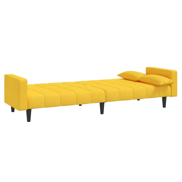 Canapea extensibilă cu 2 locuri, 2 perne, galben, textil WALTI