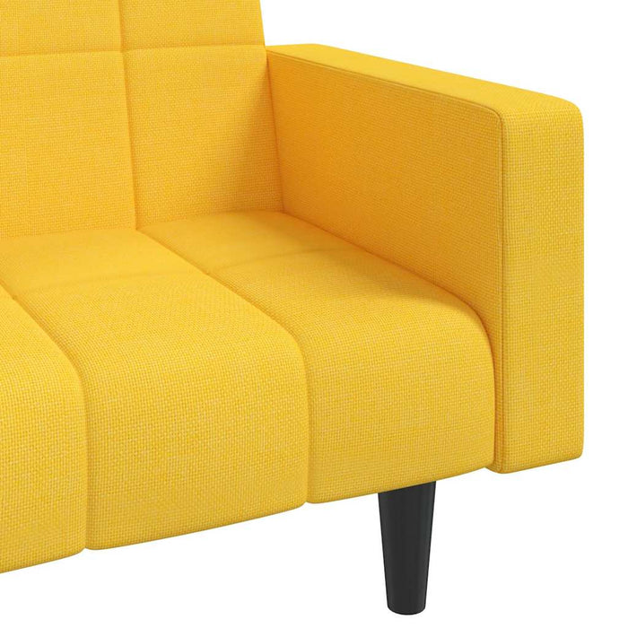Canapea extensibilă cu 2 locuri, 2 perne, galben, textil WALTI