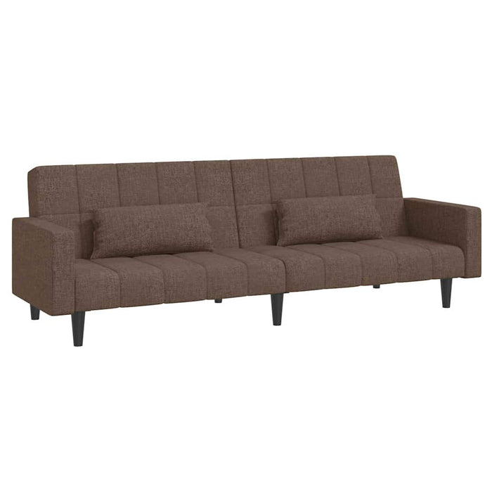 Canapea extensibilă cu 2 locuri, 2 perne, gri taupe, textil WALTI