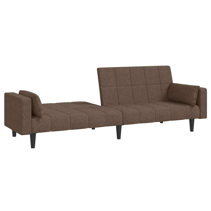 Canapea extensibilă cu 2 locuri, 2 perne, gri taupe, textil WALTI