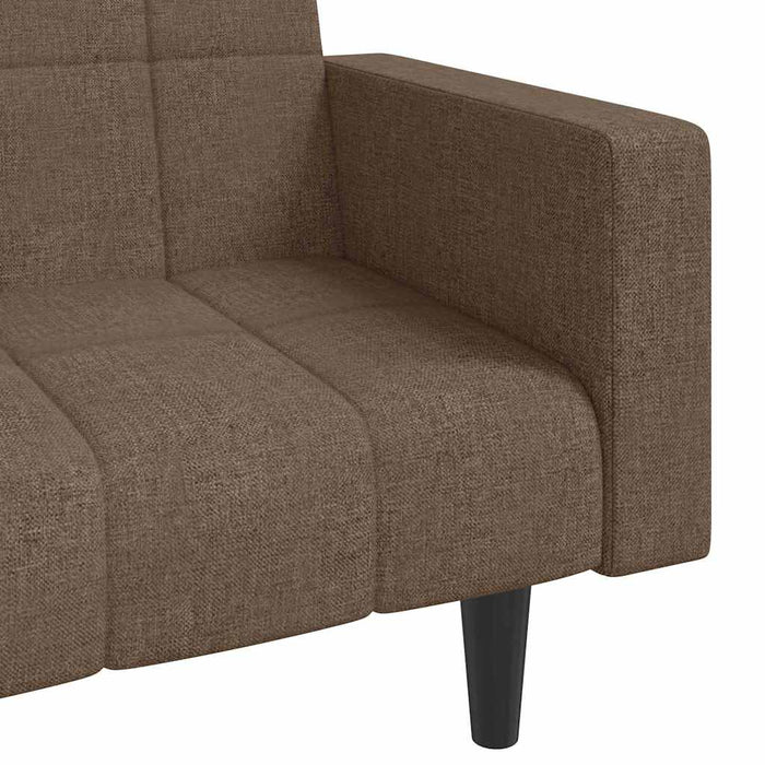 Canapea extensibilă cu 2 locuri, 2 perne, gri taupe, textil WALTI