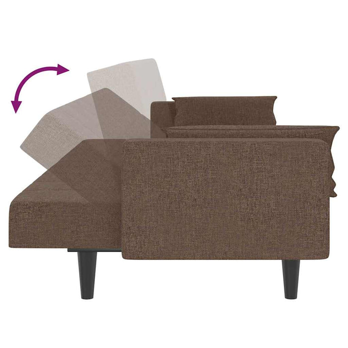 Canapea extensibilă cu 2 locuri, 2 perne, gri taupe, textil WALTI