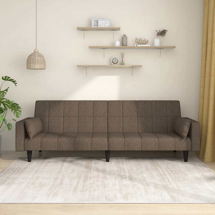 Canapea extensibilă cu 2 locuri, 2 perne, gri taupe, textil WALTI