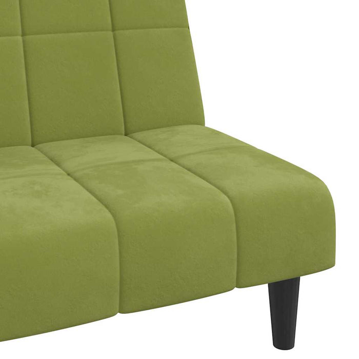 Canapea extensibilă cu 2 locuri, verde deschis, catifea WALTI