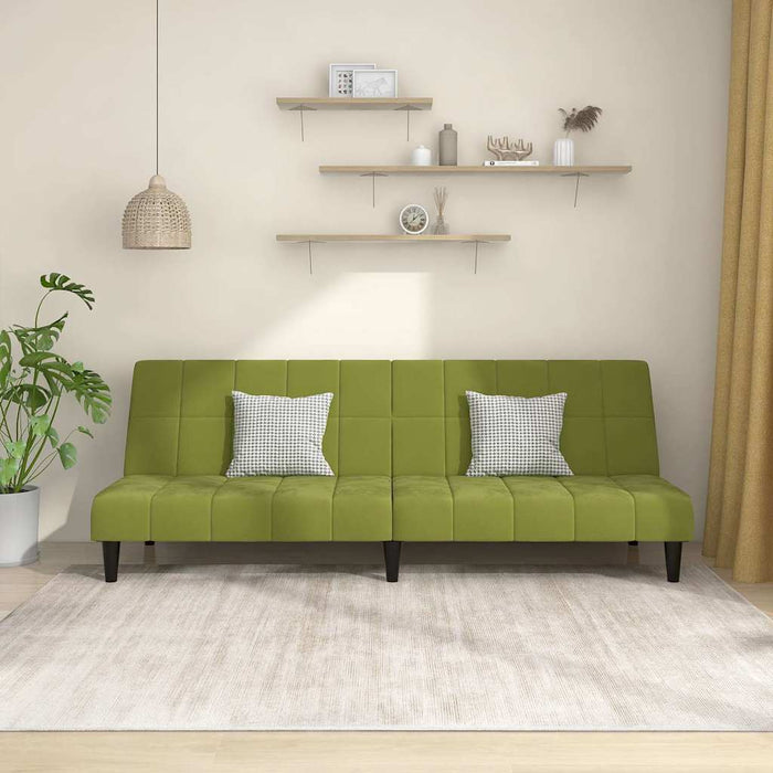 Canapea extensibilă cu 2 locuri, verde deschis, catifea WALTI