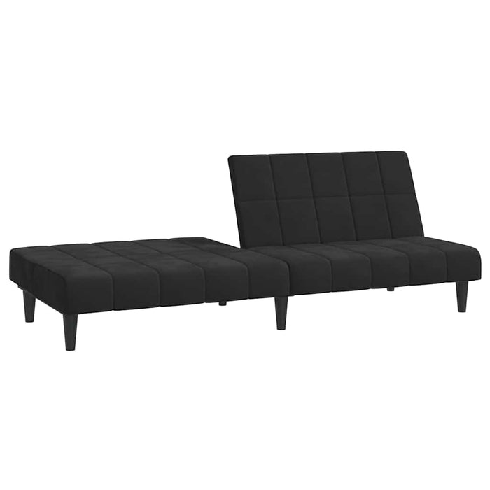 Canapea extensibilă cu 2 locuri, negru, catifea WALTI
