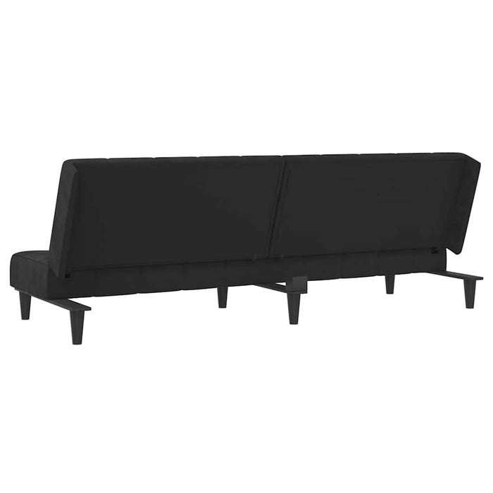 Canapea extensibilă cu 2 locuri, negru, catifea WALTI
