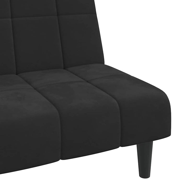 Canapea extensibilă cu 2 locuri, negru, catifea WALTI