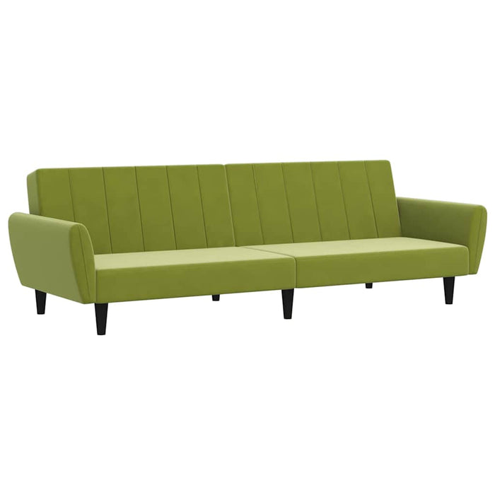 Canapea extensibilă cu 2 locuri, verde deschis, catifea WALTI