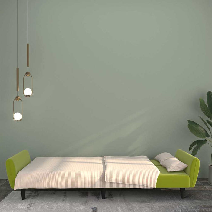 Canapea extensibilă cu 2 locuri, verde deschis, catifea WALTI