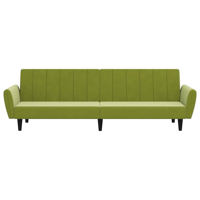Canapea extensibilă cu 2 locuri, verde deschis, catifea WALTI