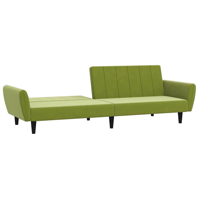 Canapea extensibilă cu 2 locuri, verde deschis, catifea WALTI